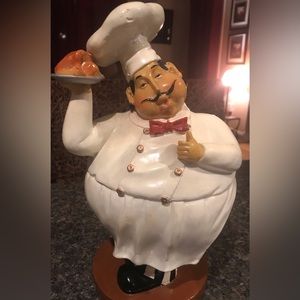 Retro 12” by 7” decorative resin “Chef” sculpture